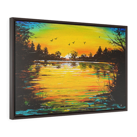 "Serene Lagoon" Horizontal Framed Premium Gallery Wrap Canvas