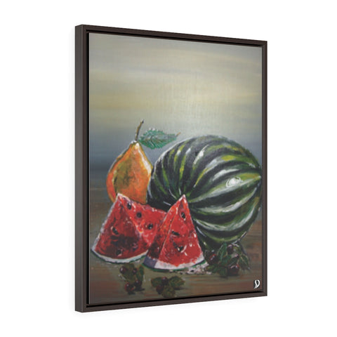 Water Melon Vertical Framed Premium Gallery Wrap Canvas
