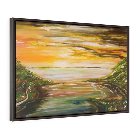 Sunset Horizontal Framed Premium Gallery Wrap Canvas