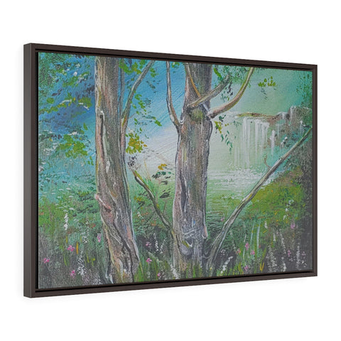 Horizontal Framed Premium Gallery Wrap Canvas -Forest By The Sea