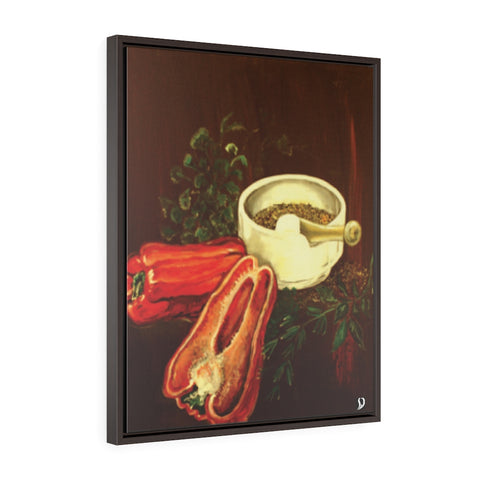 Spicy Vertical Framed Premium Gallery Wrap Canvas