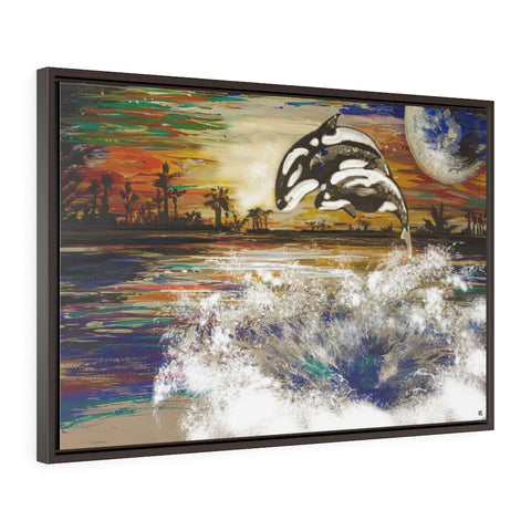 Orca Horizontal Framed Premium Gallery Wrap Canvas