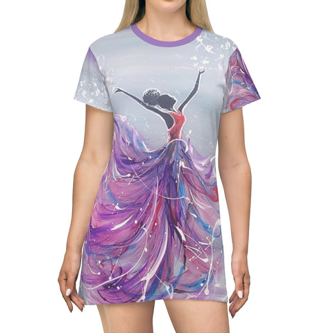 "Dance of Knowing"  All Over Print T-Shirt Dress