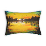 "Serene Lagoon" Spun Polyester Lumbar Pillow