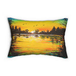 "Serene Lagoon" Spun Polyester Lumbar Pillow