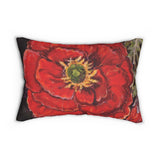 Winter Rose Polyester Lumbar Pillow
