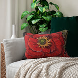 Winter Rose Polyester Lumbar Pillow